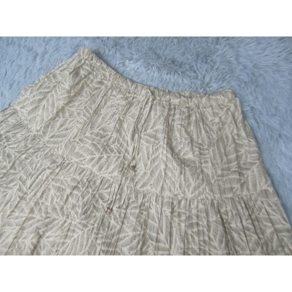 White Stag Womens Skirt Large Fit & Flare Abstract Leaf Print Polyester Cotton - Picture 2 of 9